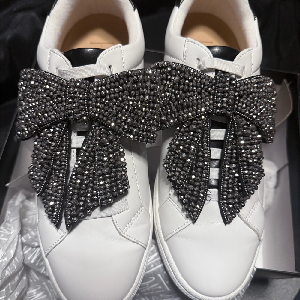 INC International Concepts Women's White Sneakers with Black Accents - Picture 5 of 7